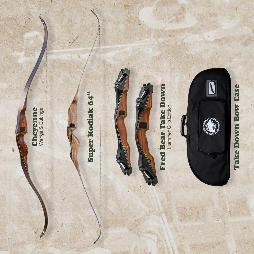 Étui Long Arc Fred Bear Archery – Housse Souple Verte Imperméable – Taille 70 Pouces