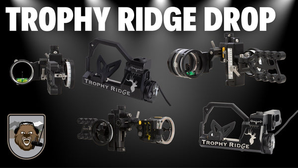 Trophy Ridges New Products for 2024 Including Bow Sights, Arrow Rests, and Stabilizers.