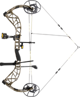 The Adapt 2 HP RTH, a 32-inch draw compound bow, shown at full draw in Mossy Oak Bottomland.