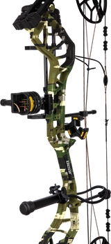 Close up of the ready-to-hunt accessories on the Bear Legit Maxx RTH Compound Bow on Emerge 2.0 riser.