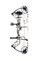 Bear Legit Maxx RTH adjustable compound bow facing left in color True Timber Strata.