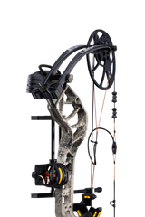 Close-up of the Bear Legit MAXX RTH cam on the True Timber Strata bow.