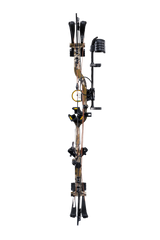 Back profile of the Bear Legit Maxx RTH adjustable compound bow in color Mossy Oak Bottomland.