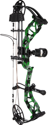 Bear Legit Maxx RTH Compound Bow in color Fred Bear Electric on a transparent background.