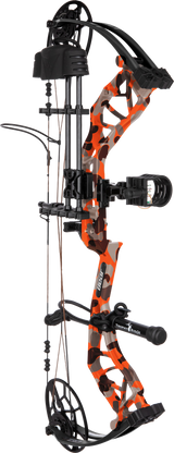 Bear Archery Legit MAXX compound bow in Fred Bear Fire, featuring adjustable draw length and lightweight design.