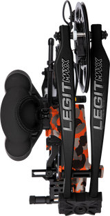 Close up image of Bear Legit MAXX RTH adjustable compound bow limbs in color Fred Bear Fire.