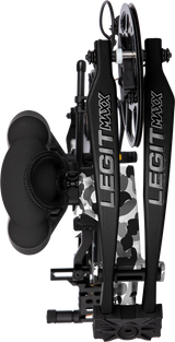 Close up image of Bear Legit MAXX RTH adjustable compound bow limbs in color Fred Bear Whiteout.