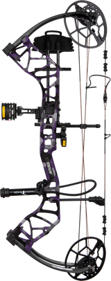 Left facing image of the Bear Legit Maxx RTH adjustable compound bow in color Fred Bear Twilight.