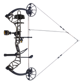 Bear Legit Maxx RTH adjustable compound bow in Mossy Oak Roots at full draw.