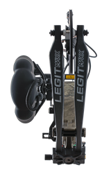 Close up image of Bear Legit MAXX RTH adjustable compound bow graphic on limbs.