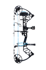 Side view of the Bear Archery Legit MAXX compound bow and Trophy Ridge ready-to-hunt accessories on color Inspire.