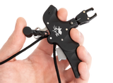 Someone holding the 4 Finger Precise Pro Bow Release, a thumb button release from Trophy Ridge.