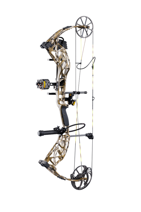 Bear Adapt 2 RTH single cam compound bow in color Mossy Oak Bottomland.
