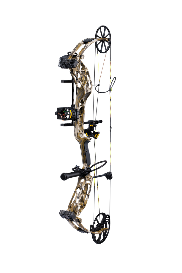 Bear Adapt 2 RTH single cam compound bow in color Mossy Oak Bottomland.