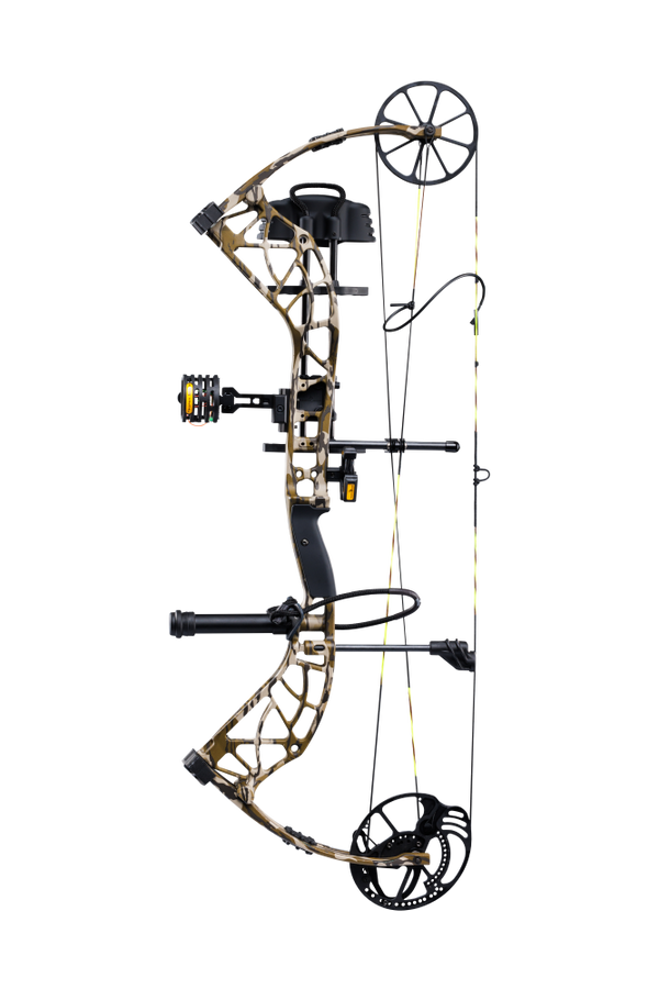 Bear Adapt 2 RTH single cam compound bow in color Mossy Oak Bottomland.