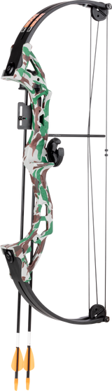 Bear Archery Brave Youth Bow Includes Whisker Biscuit, Arrows, Armguard, and Arrow Quiver Recommended for Ages 8 and Up – Camo_1