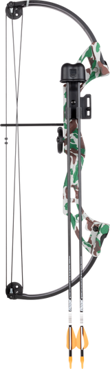 Bear Archery Brave Youth Bow Includes Whisker Biscuit, Arrows, Armguard, and Arrow Quiver Recommended for Ages 8 and Up – Camo_3