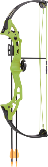 Bear Archery Brave Youth Bow Includes Whisker Biscuit, Arrows, Armguard, and Arrow Quiver Recommended for Ages 8 and Up – Green_1