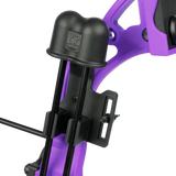 Close up the quiver on the Bear Brave bow in color purple.