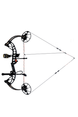 Bear Cruzer G4 RTH Compact Bow in color Wildfire aiming left showcasing it's 14"-30" draw length.