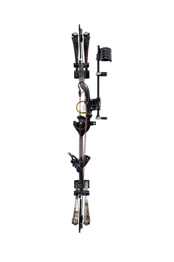 Back view of Bear Archery Cruzer G4 compound bow showcasing its compact 29" axel length.