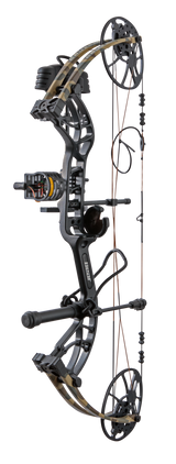 Side view of Bear Archery Cruzer G4 compact bow with 75% let off, highlighting its lightweight and compact frame.