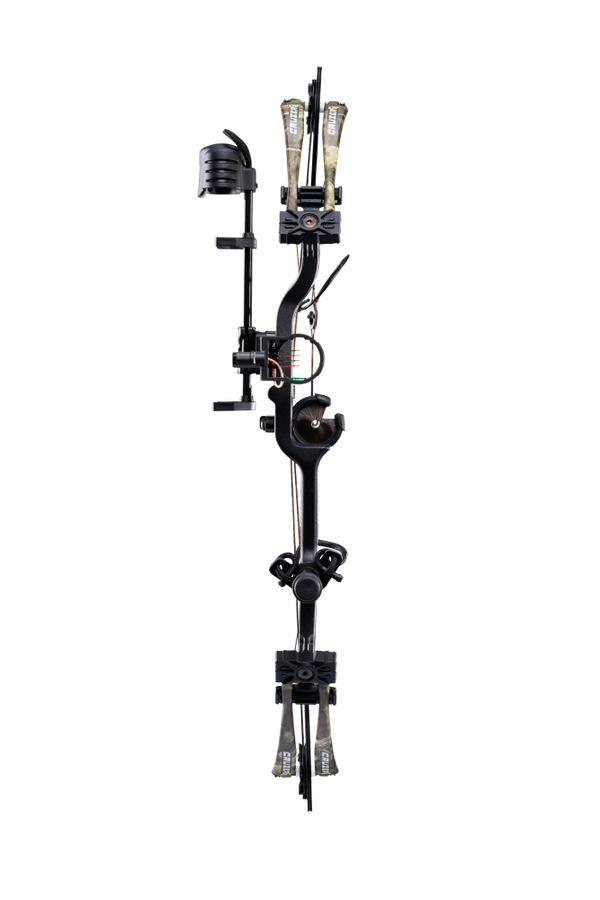 Front view of Bear Archery Cruzer G4 in color Mossy Oak Roots.