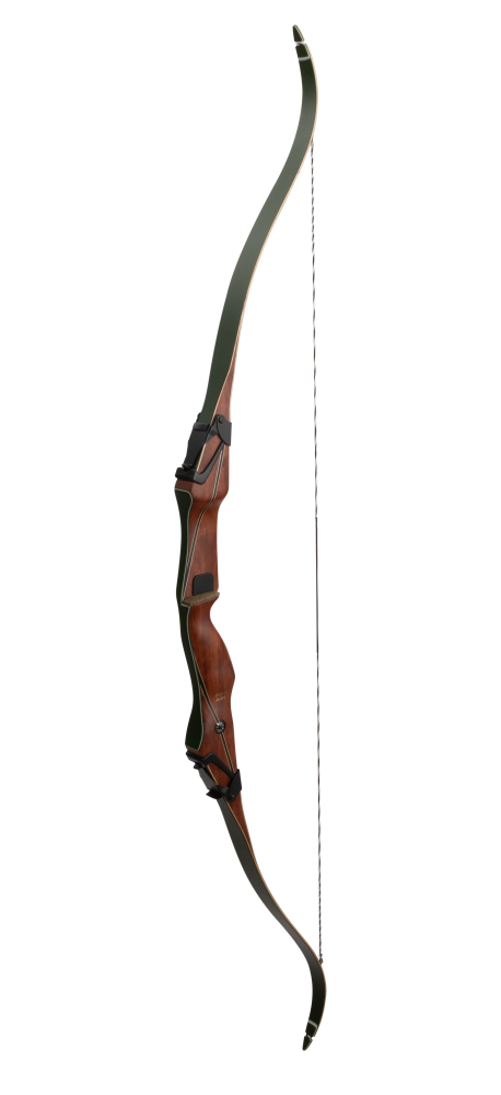 Bear Archery's Fred Bear Take Down - Traditional Archery - Longbows -  Recurve Bows - Hunting Recurve Bows - Hunting Longbows - Bubinga With Green Glass - right hand - left hand - Bear Achery Traditional Bow