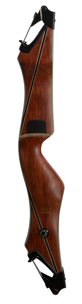 Bear Archery's Fred Bear Take Down - Traditional Archery - Longbows -  Recurve Bows - Hunting Recurve Bows - Hunting Longbows - Bubinga With Green Glass - right hand - left hand - Bear Achery Traditional Bow