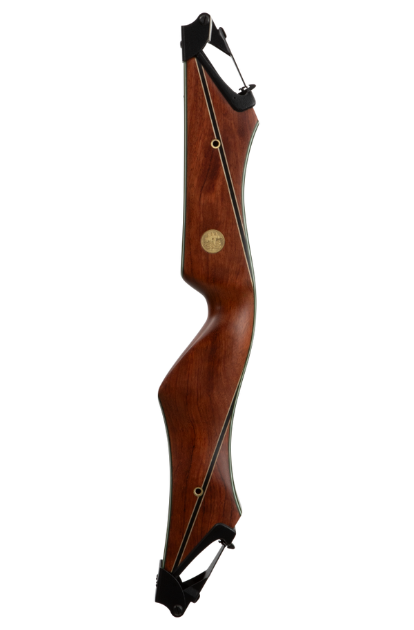Bear Archery's Fred Bear Take Down - Traditional Archery - Longbows -  Recurve Bows - Hunting Recurve Bows - Hunting Longbows - Bubinga With Green Glass - right hand - left hand - Bear Achery Traditional Bow
