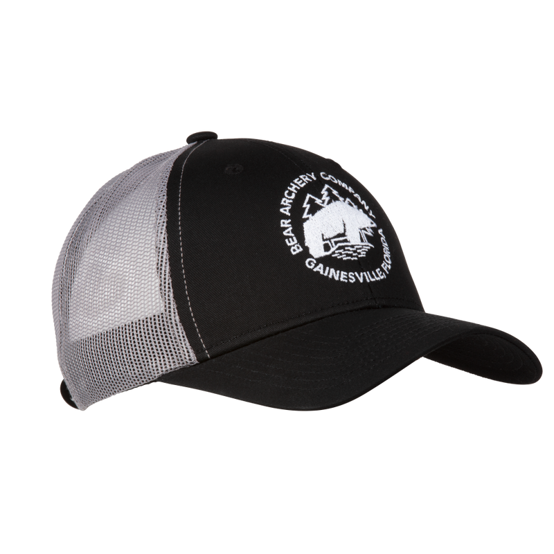bear archery hat - traditional archery hat - bear archery black and white traditional logo hat
