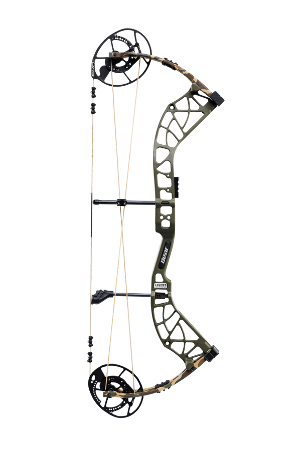 Side view of Bear Archery Whitetail INT compound bow with 90% let off, highlighting its modern lightweight frame.