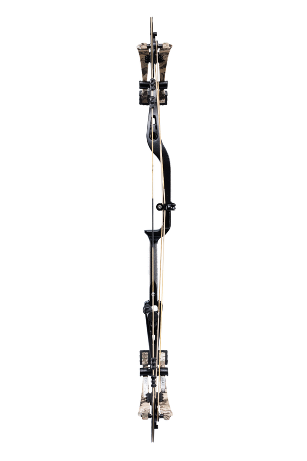 Back view of Bear Archery Whitetail INT compound bow showcasing its 31" axel length.