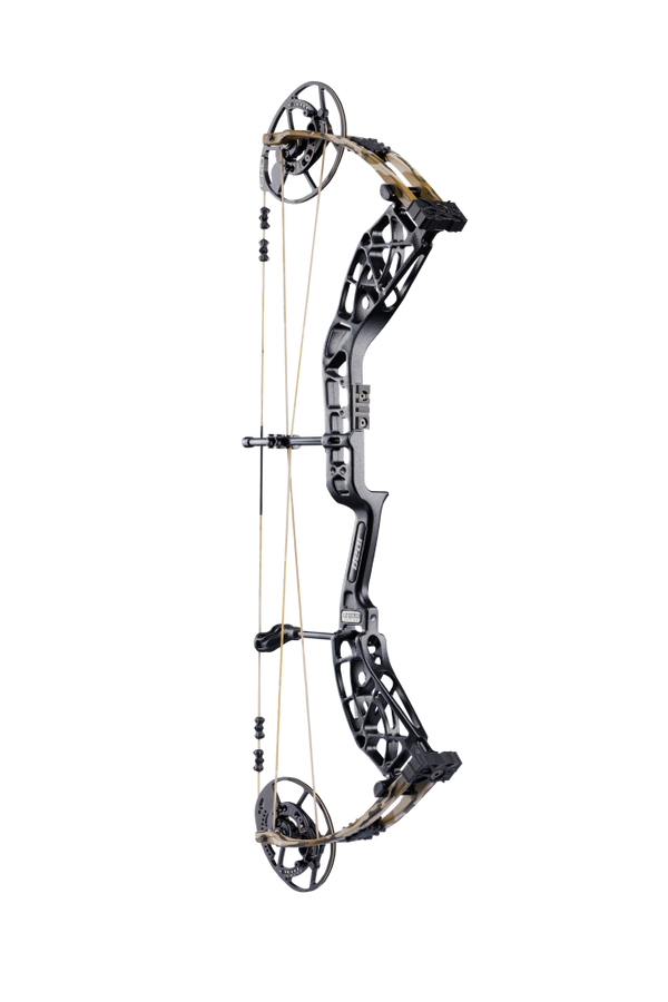 Side view showcasing KillerWave limb dampeners on Bear Archery's Whitetail INT.