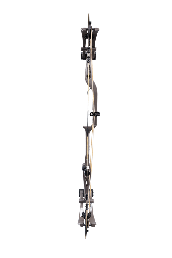 Bear Archery Whitetail INT compound bow as seen from the back if you were holding the bow while bowhunting.