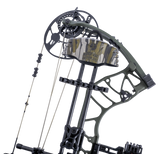 Trophy Ridge 5 Spot Compound Bow Quiver in Mossy Oak Bottomland shown on a bow.