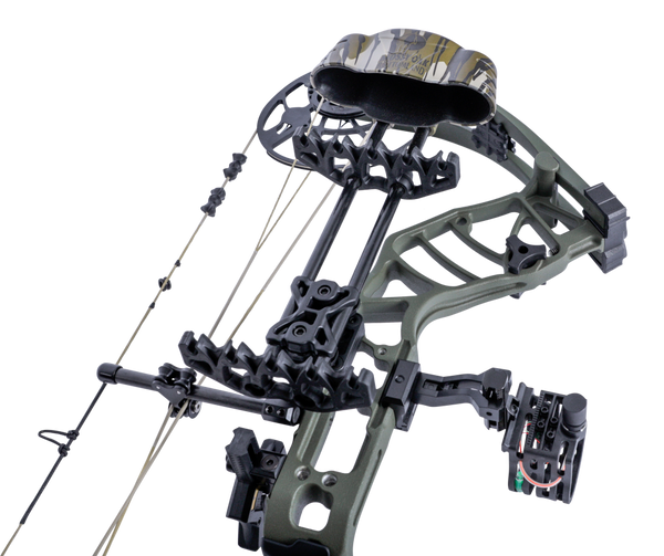 Trophy Ridge 5 Spot Compound Bow Quiver in Mossy Oak Bottomland has a quick detach mounting bracket.