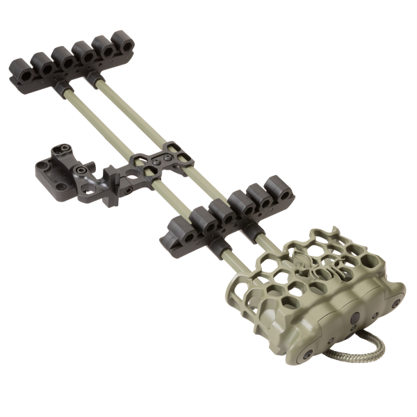 Adjustable mounting offers low profile against the bow and arrow containment within the bow_5