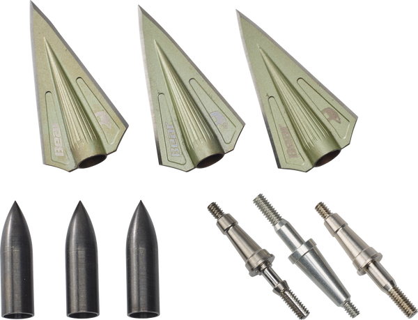 bear archery razorhead double bevel broadheads - two blade broadheads