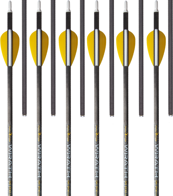 Trophy Ridge Wrath 340 Spine Fletched Carbon Arrows Arrows - Arrows for Compound Bow - Arrows for Hunting