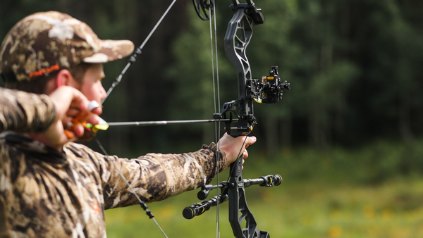 Bear archery compound bow at full draw