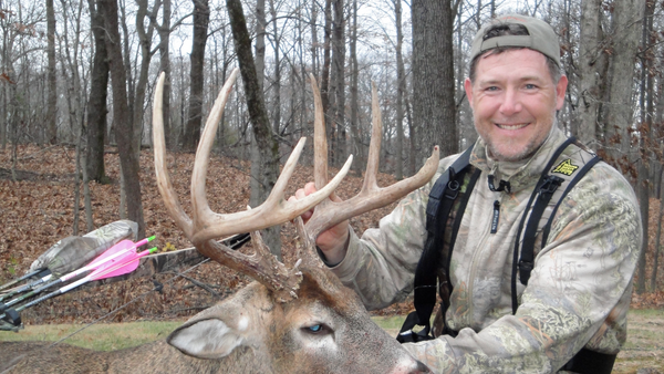 Fred Eichler with Giant Whitetail Buck harvested with Bear Archery Compound Bow