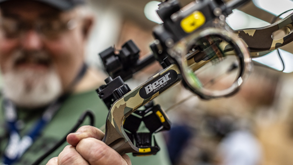 Bear Archery Compound Bow in Mossy Oak Bottomland Camo