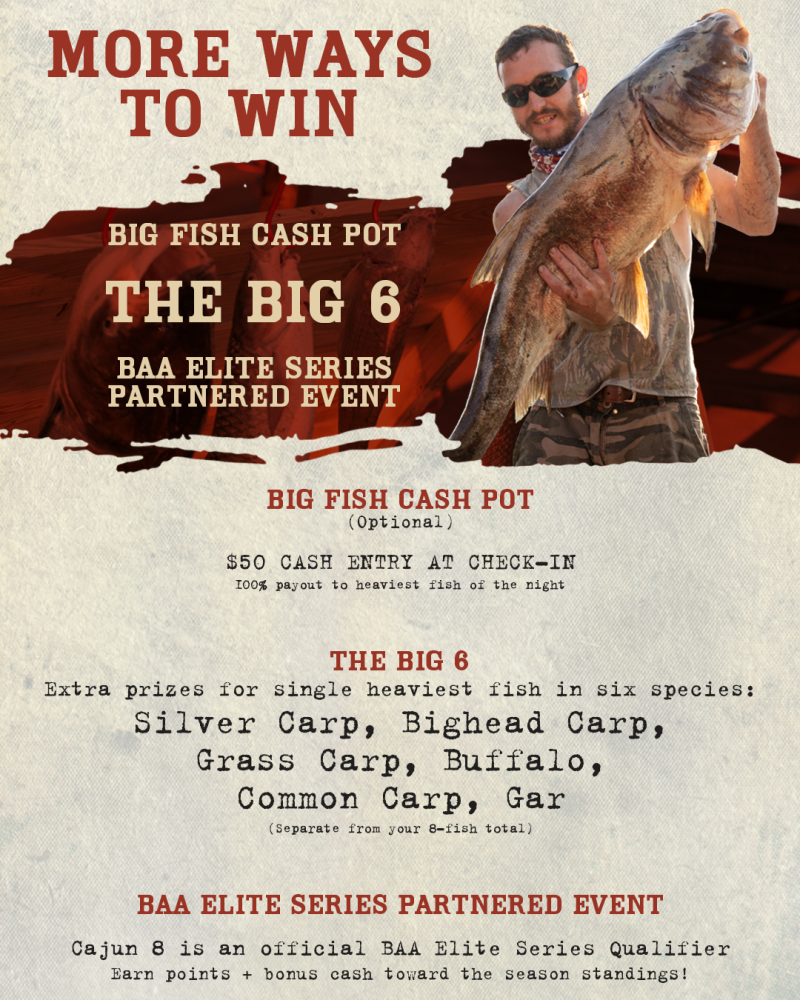 CAJUN 8 LIMITED TOURNAMENT REGISTRATION-Bowfishing Accessories