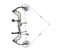 The Bear Gamekeeper Bow and Mossy Oak compound bow, the Gamekeeper RTH shown at full draw. 