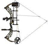 The Bear Adapt 2 Plus RTH compound bow at full draw.