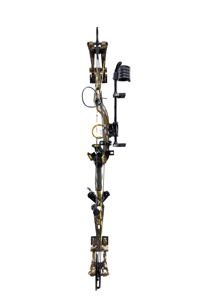 Full view of the Bear Adapt 2 RTH in color Mossy Oak Bottomland with an adjustable draw length of 24 - 31 inches.