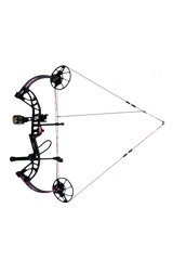 Bear Cruzer G4 RTH Compact Bow in color Muddy aiming left showcasing it's 14"-30" draw length.