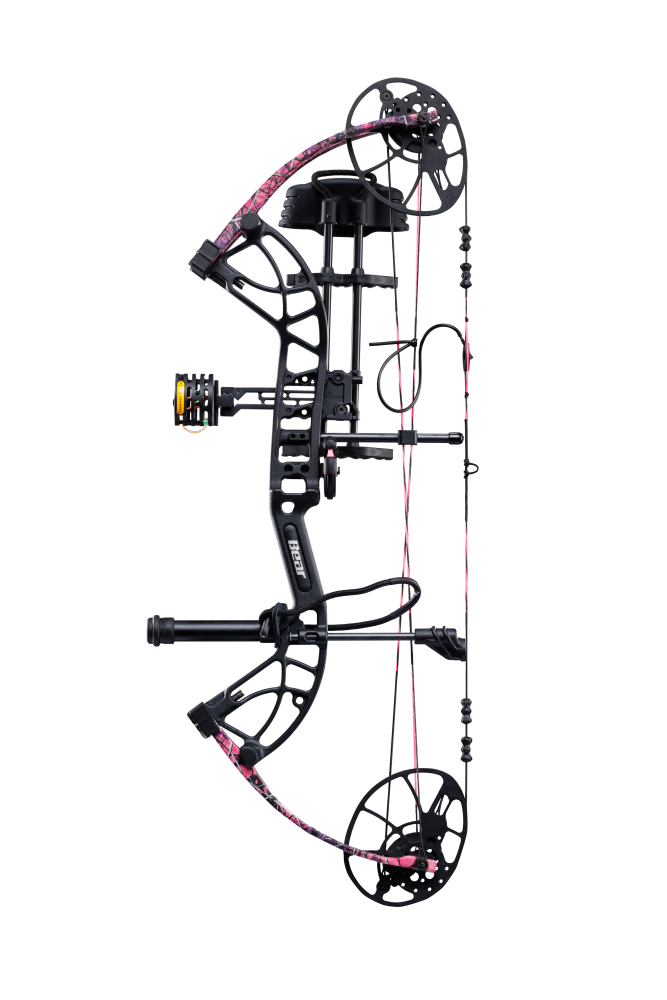 Side view showcasing Trophy Ridge’s ultimate ready-to-hunt package on Bear Archery's Cruzer G4 compact bow. 