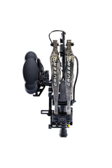 Close up of compound bow limbs showcasing Bear Archery Cruzer G4 compact bow logo on color True Timber Strata.
